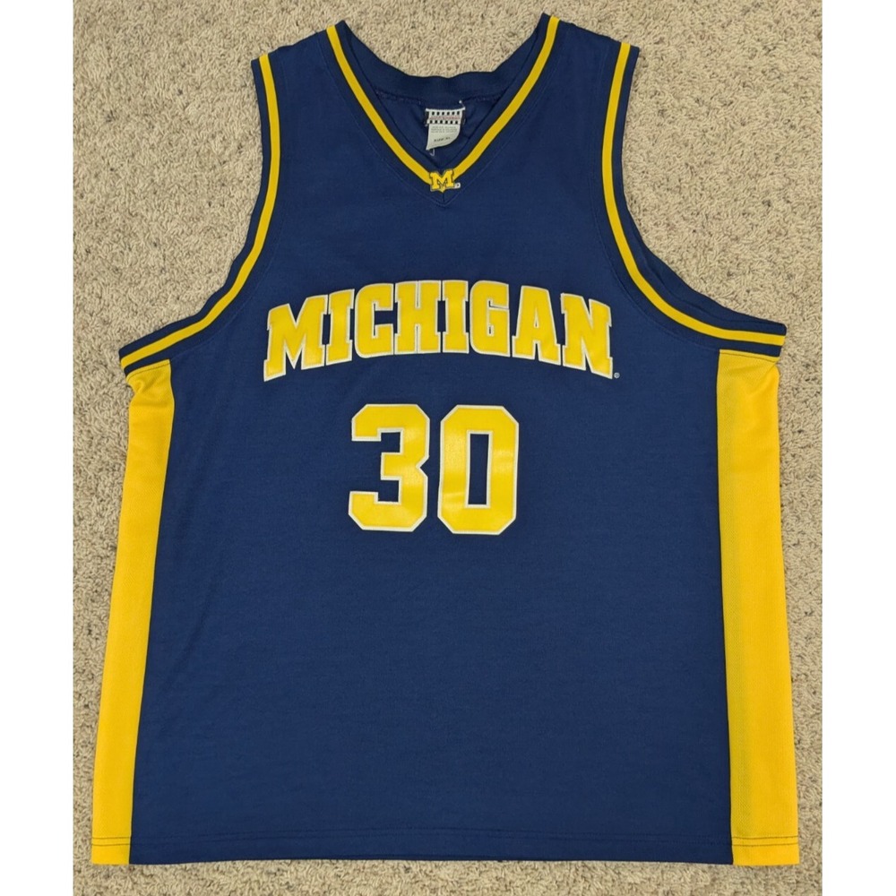 Michigan Wolverines Jersey Mens XL Blue Basketball Vintage 90s Stitched Y2K